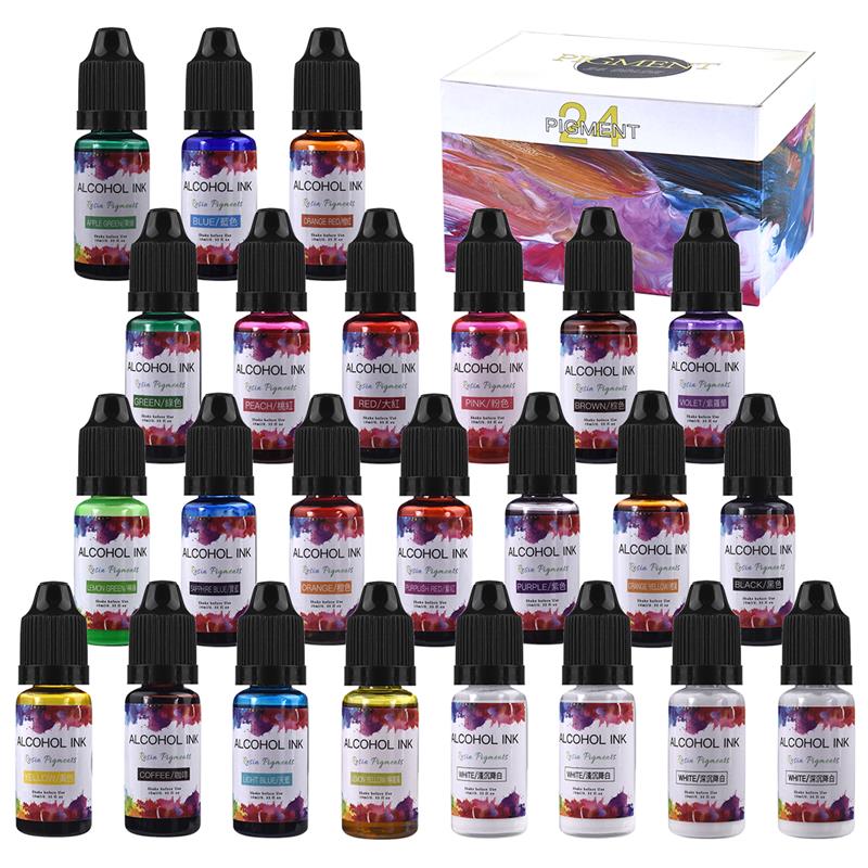 Alcohol Ink Set - 24 Color/Set 10ml Resin Pigment Art