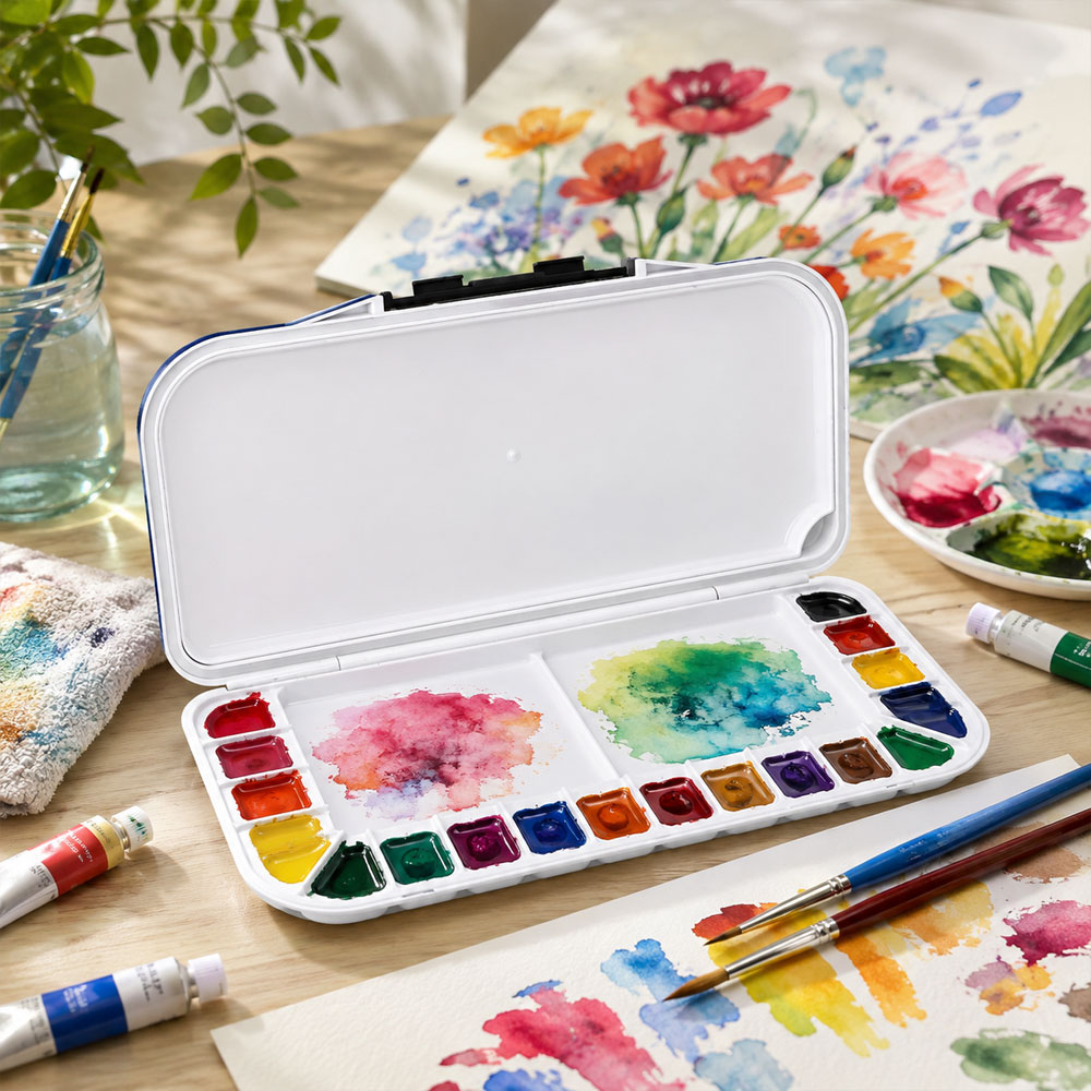 Acrylic Pour Paint - Foldable Airtight 18-Well Paint Palette with