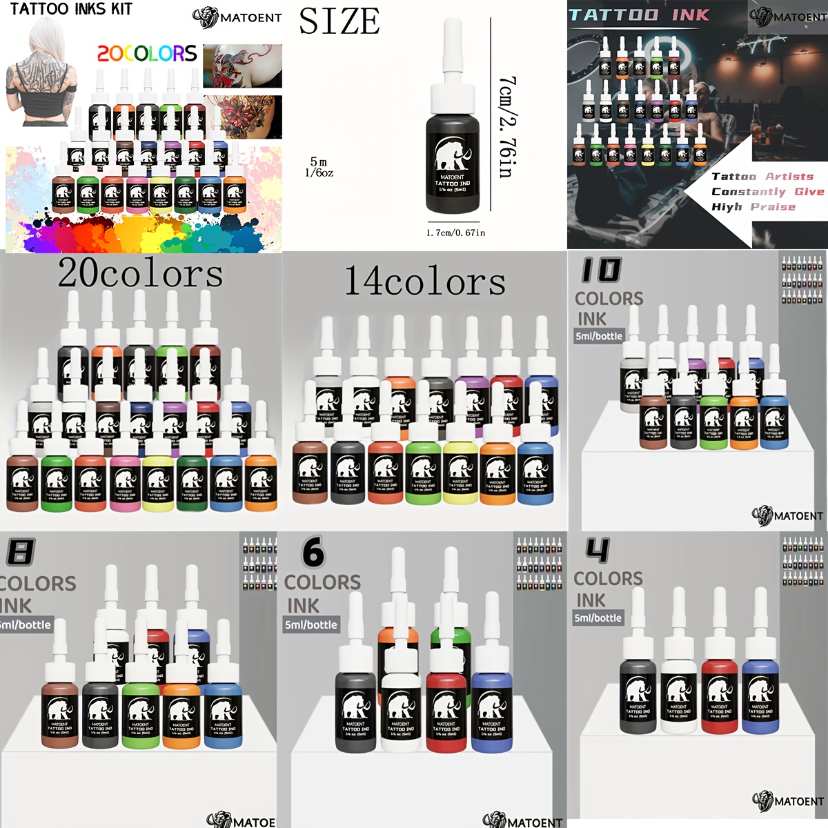Alcohol Ink Set - Professional Tattoo Ink Kit - Multi-Color