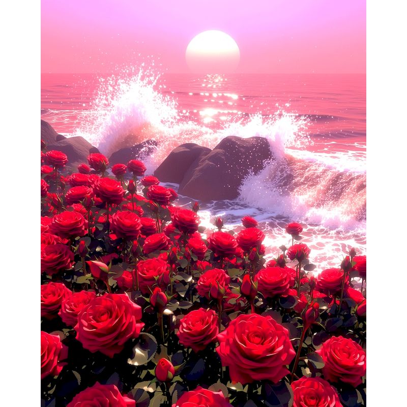 GATYZTORY Seaside Rose Paintin - Art Craft Decoration Ideas review and price
