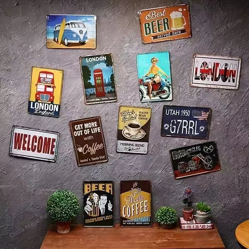 2D Vintage Metal Sign, Modern  - Art Craft Club review and price