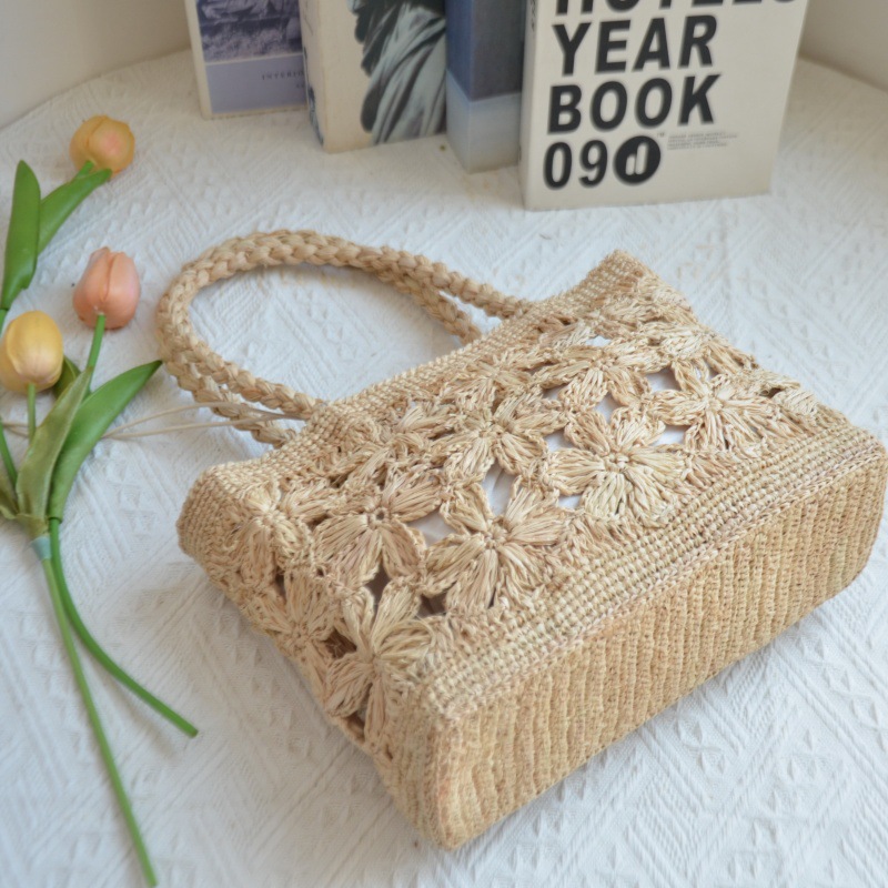 Bohemian Flower Straw Bag Tote - Art Craft Items review and price