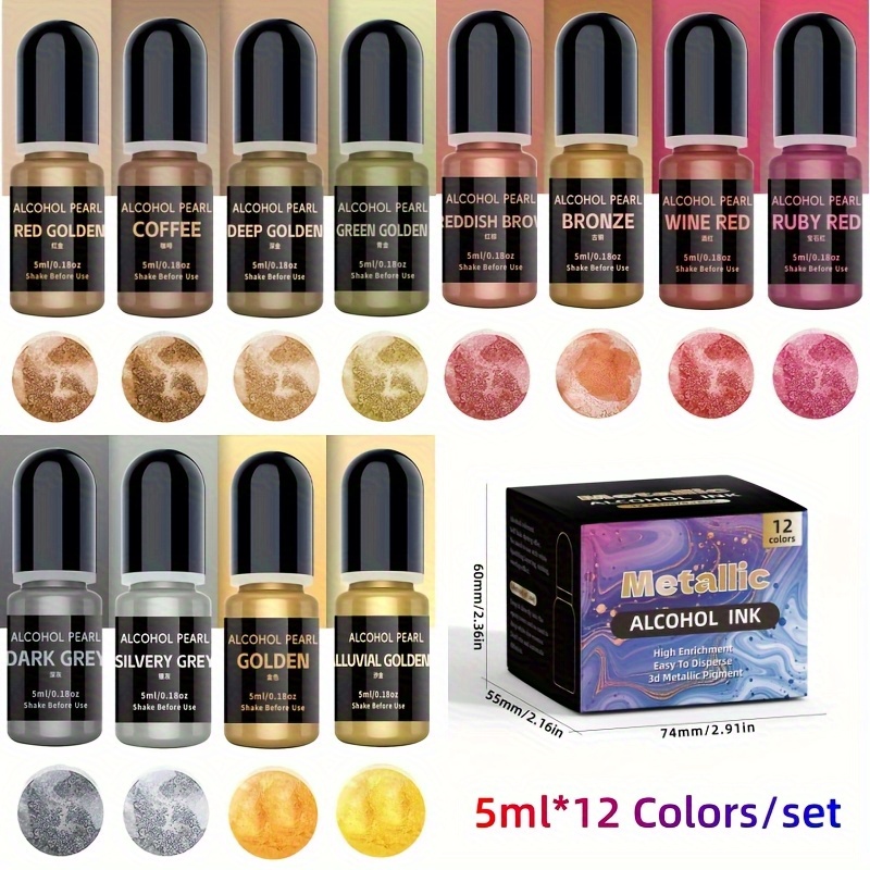 12Metallic color3DRendering Se - Alcohol Ink Set review and price