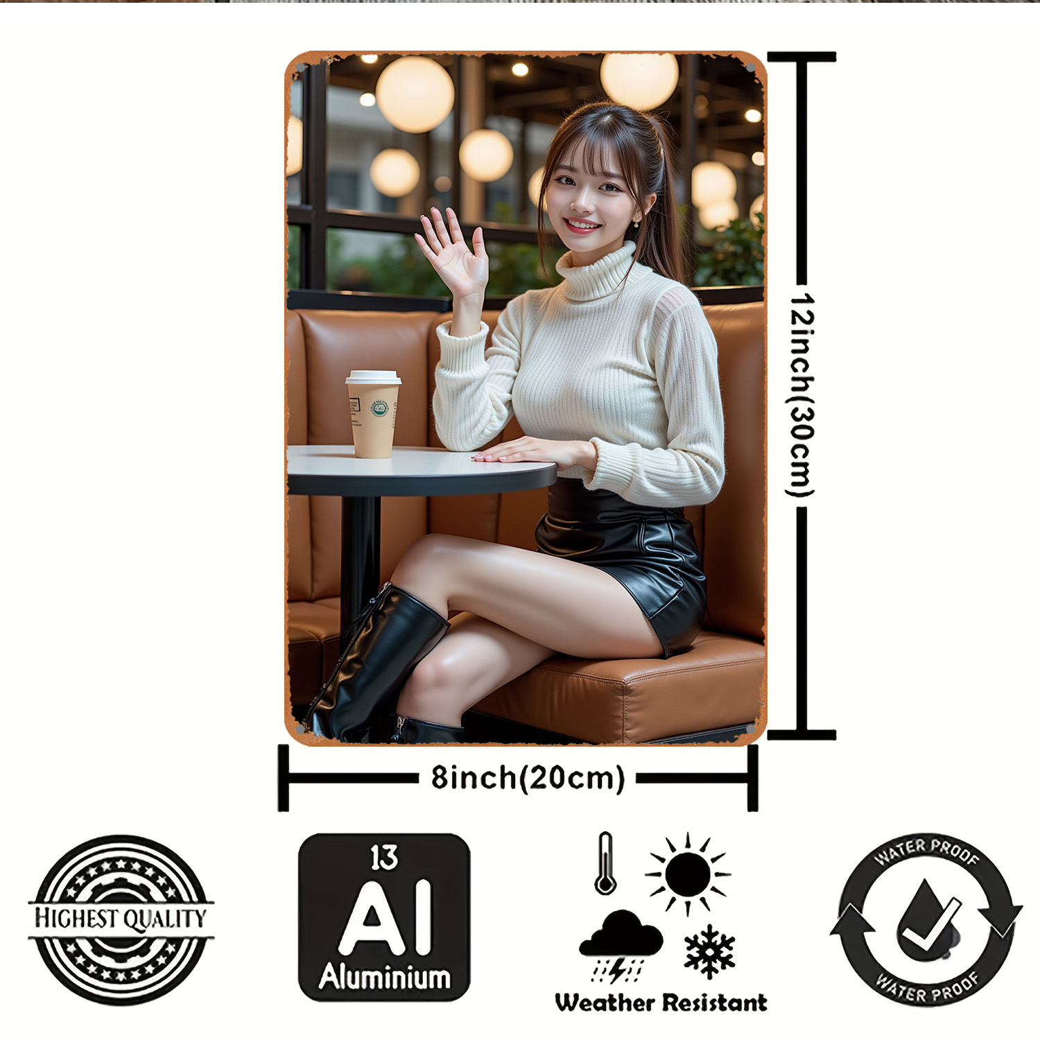 2D Retro Metal Sign, Modern Wo - Art Craft Club review and price