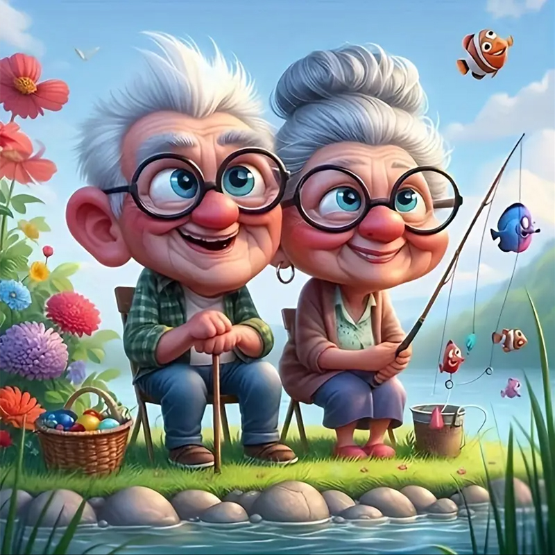 Grandparents Fishing Diamond P - Art Craft Website review and price
