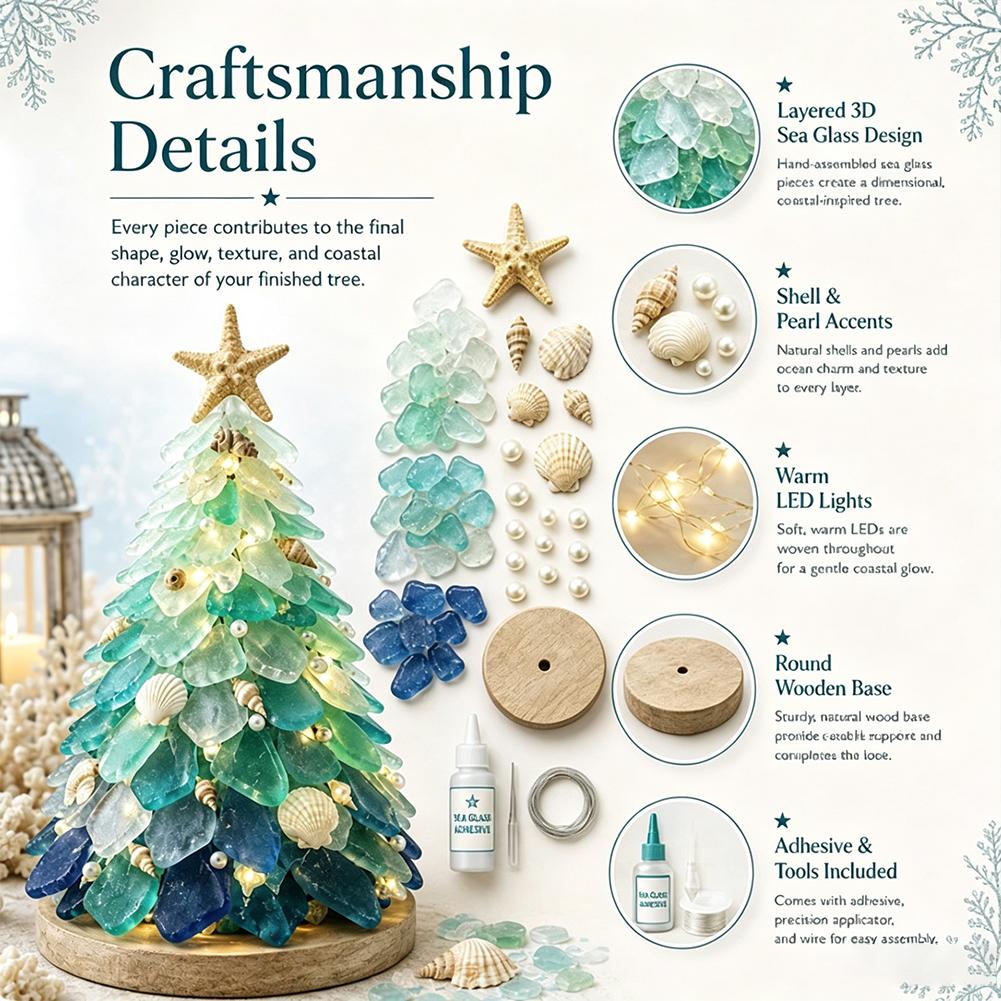 3D Sea Glass Christmas Tree De - Art Craft Website review and price