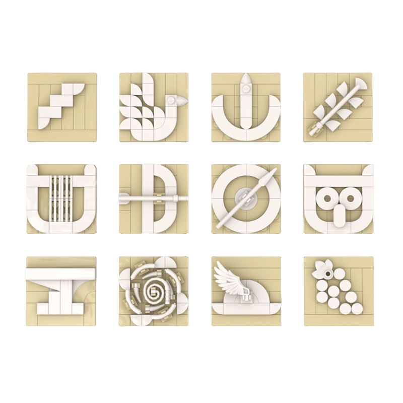 306pcs MOC Sculptures Twelve O - Art Craft Logo review and price