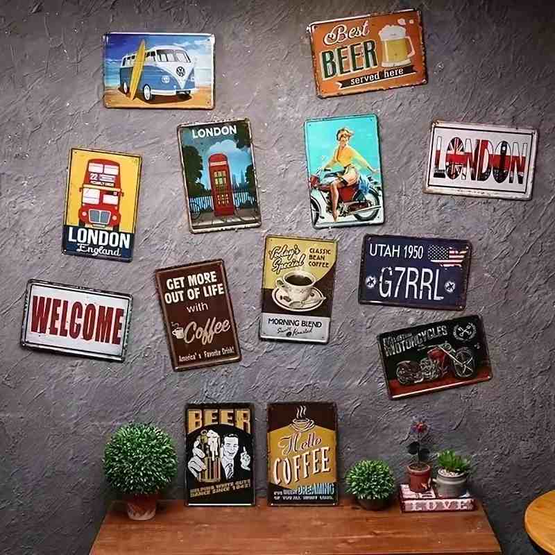 2D Vintage Metal Sign, Modern  - Art Craft Club review and price