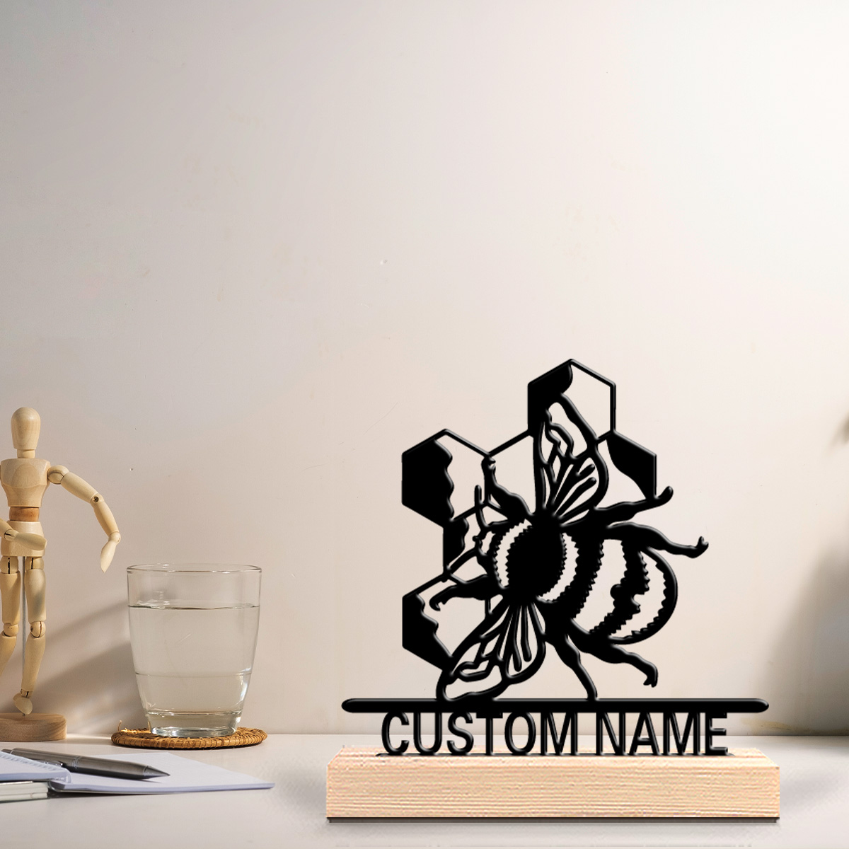 1pc Simple bee Custom Name Met - Art Craft Names review and price